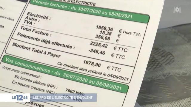 12h45 - M6 - 11-01-2022 - Tarif de l'énergie