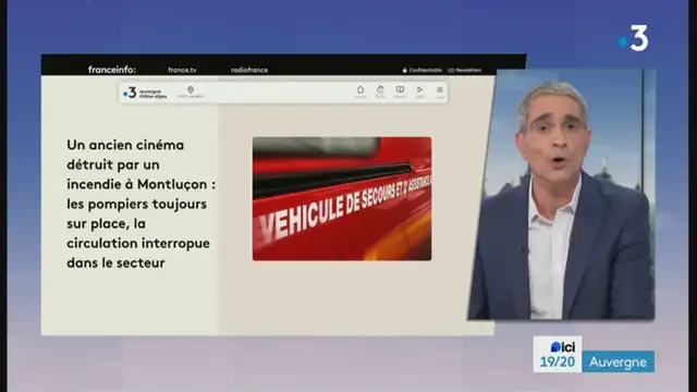 19/20 - F3 Auvergne - 06-10-2024 , Incendie