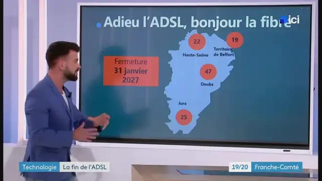 19/20 - F3 Franche Comte - 29-01-2025 , Fin de l'ADSL